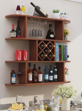 网红壁挂酒柜酒架现代简约墙上置物架菱形酒格餐厅挂挂壁酒柜式红