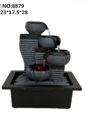 流水喷泉摆件厂家直销办公桌面树脂工艺品货源产地家居饰品