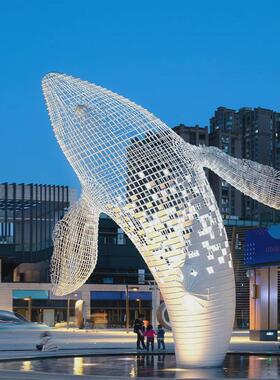 大型不锈钢动物雕塑厂家户外景观几何镜面城市广场景观美陈装饰