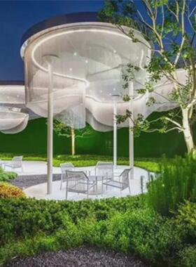 大型不锈钢廊广场定制凉亭长廊厂家异形钢结构园林景观公园架雕塑