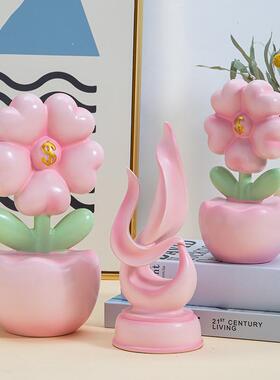 电视柜花朵桌面摆件客厅玄关酒柜北欧书柜餐桌办公室家居装饰品