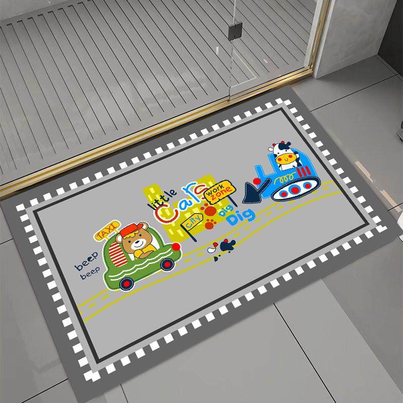 卡通工程小汽车软硅藻泥浴室门口地垫洗手间吸水防摔防滑脚垫速干,淘宝优惠券,粉丝福利购,淘宝优惠卷