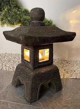 石灯笼摆件庭院灯中式石头灯电石灯户外花园林枯山水景观石灯日式