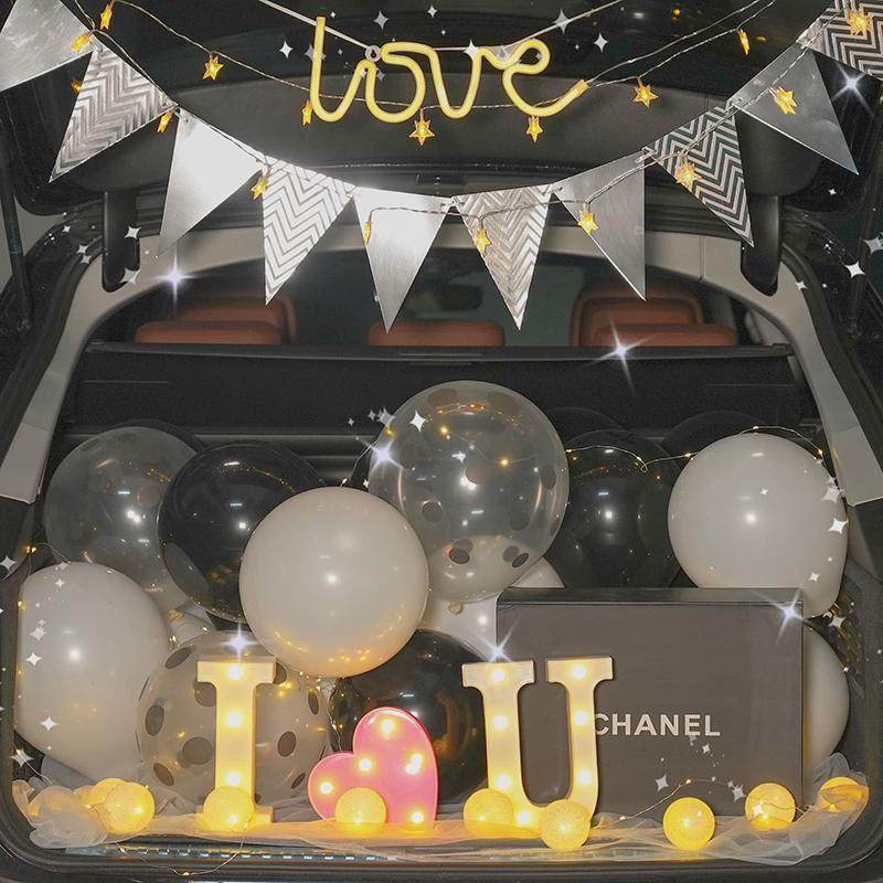 汽车后备箱惊喜生日女儿装饰车尾箱求婚浪漫场景气球布置七夕,淘宝优惠券,粉丝福利购,淘宝优惠卷