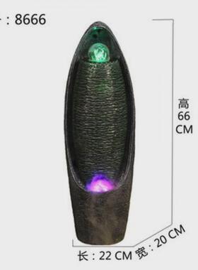 h加湿器1轻奢流水喷泉客循环水楎轮景观落地装饰品摆件