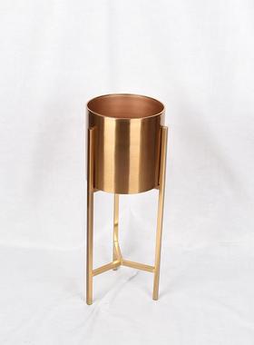 铁艺客厅摆件三叉架花器美式家居摆件客厅金属落地花瓶客厅轻奢