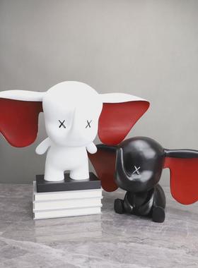 热销欧式创意小飞象大象树脂摆件客厅售楼部玄关桌面家居电视柜装