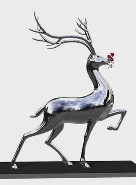 不锈钢动物雕塑承接景观园林工程商场发光不锈钢美陈动物镜面雕塑