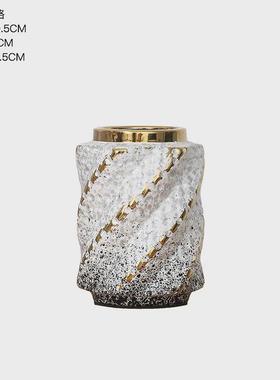 ins风高颜值陶瓷花瓶装饰品电镀北欧风花瓶家居客厅高档插花器皿