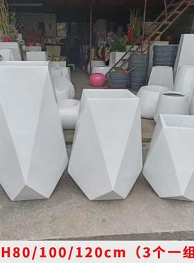 玻璃钢花盆定制商场美陈摆件户外创意景观大花瓶现代简约花器组合