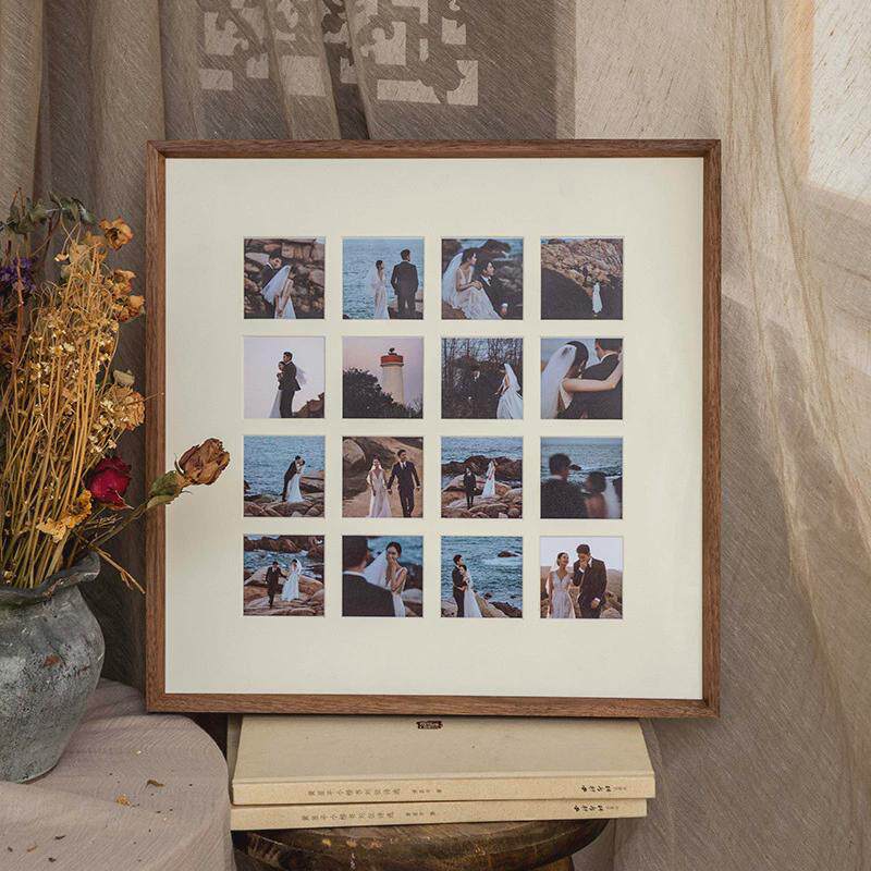 48宫格相框挂墙九宫格洗照片打印实木婚纱框diy情侣拼图画框装裱,淘宝优惠券,粉丝福利购,淘宝优惠卷