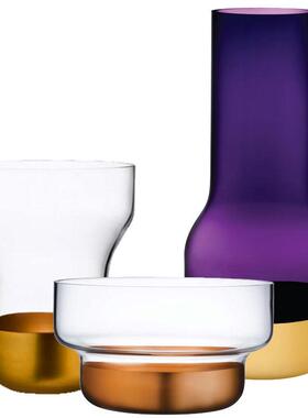 热销简约进口水晶玻璃干花器花瓶nude客厅创意时尚样板房装饰摆件