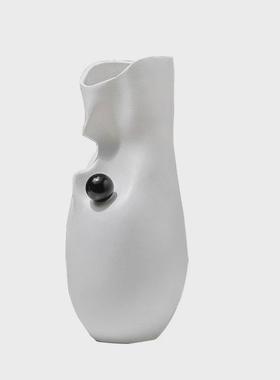 现代简约轻奢创意抽象样板间白色花器餐厅客厅玄关台面装饰花瓶