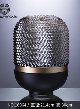 北欧简约玻璃花瓶轻奢创意插花水培器高颜值样板房客厅摆件批发