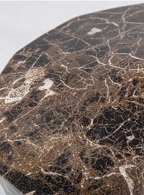 新款果盘大理石纹售楼处简约样板房旋转果盘树脂创意茶几托盘