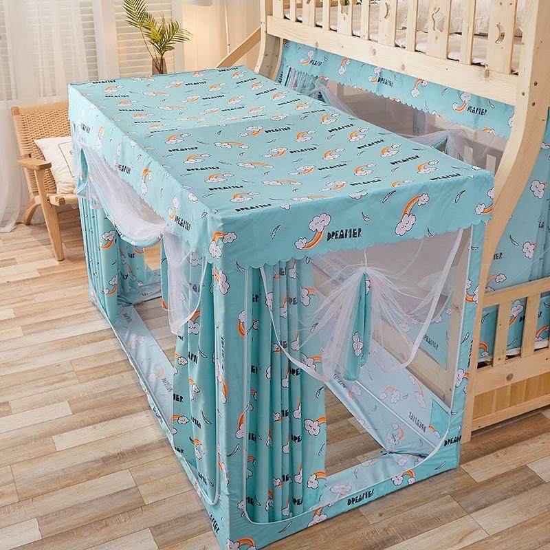 儿童子母床蚊帐遮光床帘一体式拉链防尘顶上下床双层床上下铺梯形,淘宝优惠券,粉丝福利购,淘宝优惠卷