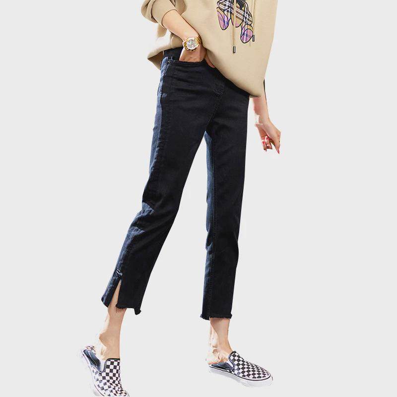 2024春季新款大码开叉女直筒胖妹妹弹力显瘦八分直筒裤,淘宝优惠券,粉丝福利购,淘宝优惠卷