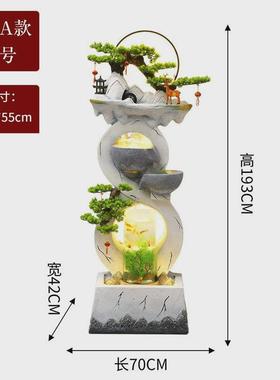 鱼缸大型流水轻奢家居客厅招财现代简约电视柜旁循环水落地摆件