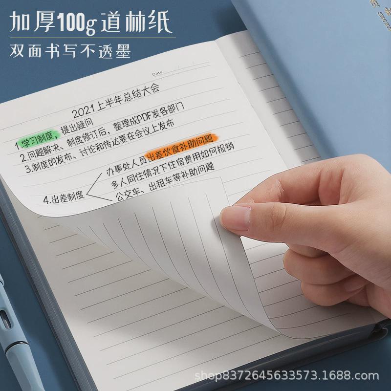 笔记本a5简约商务办公会议记录本学生自律打卡日记本高颜值手账本 - 图1