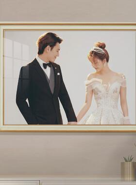 6buj婚纱照相框挂墙定制放大全家福打印玄关卧室床头结婚照片加