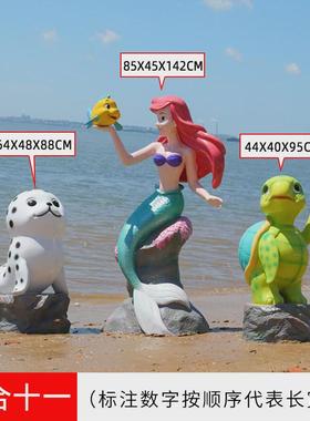 玻璃钢海洋雕塑卡通动物不锈钢景观铜人物美陈浮雕门头外摆件