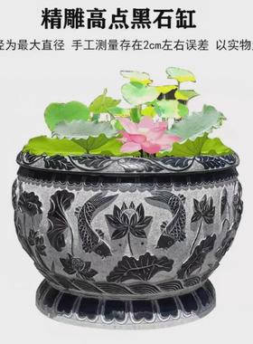 青石仿古水缸门海聚宝盆迎门盆鱼缸种花养鱼