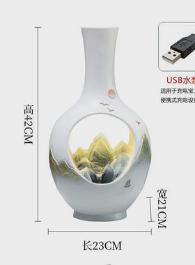 轻奢家居摆件室内饰品现代简约欧式客厅水景循环水电视柜喷泉摆件