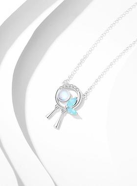 999纯银项链女士轻奢小众高级感琉璃石足银锁骨链2024年新款爆款