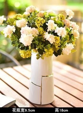 陶瓷小花瓶摆件客厅插花欧式美式餐桌家居复古北欧干花装饰仿真花