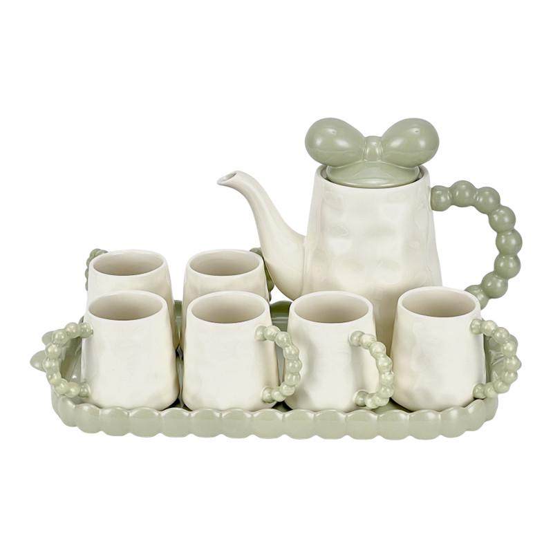 乔迁新居奶油风喝水杯家用套装客厅茶几高档陶瓷杯子杯架茶具送人,淘宝优惠券,粉丝福利购,淘宝优惠卷