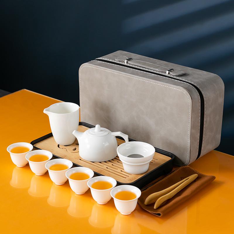 Qinglan Outdoor Travel Kung Fu Tea Set Portable Storage Bag with Kettle High-end Outdoor Camping Equipment
