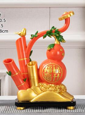 中式高升福禄工艺品树脂摆件酒柜电视柜书柜入户玄关办公室装饰品