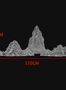 透明假山雕塑树脂摆件会所酒店别墅大堂前台样板间售楼处软装饰品