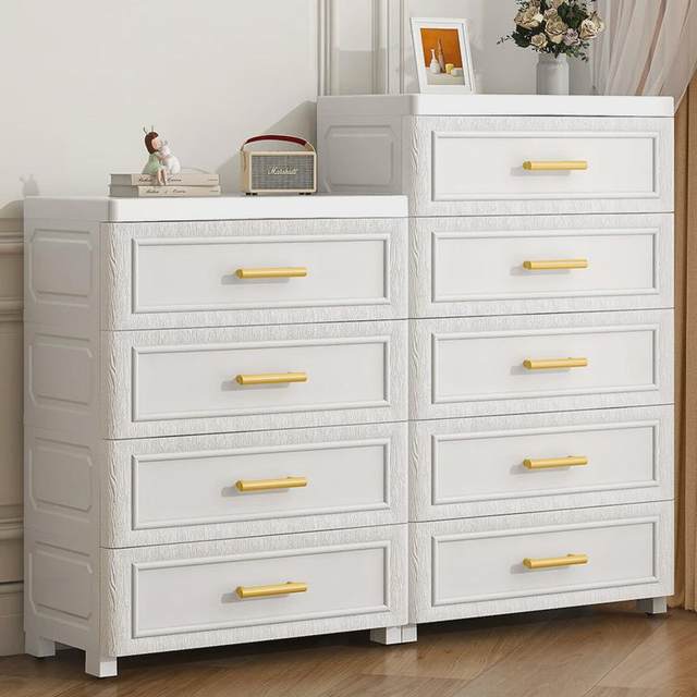 Multi-layer chest of cabinet storage cabinet bedroom bedside table storage cabinet drawer type household living room thickened plastic cabinet