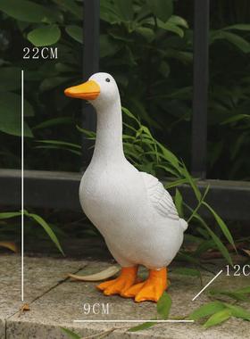 户外仿真动物假山喝水水景摆件庭院花园鱼池鸭子造景鱼缸装饰摆件