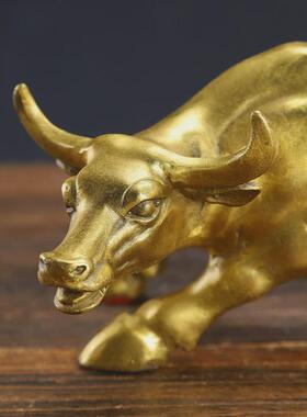 厂家批发铜牛摆件登高牛华尔街铜牛旺市牛办公室礼品