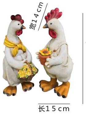 卡通田园户外情侣鸭工艺品摆件创意花园庭院别墅小动物树脂装饰品