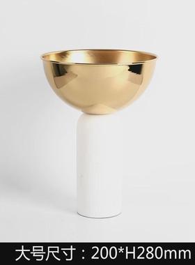 家居饰品创意北欧样板房客厅大理石插花个性轻奢器果盘电视柜摆件