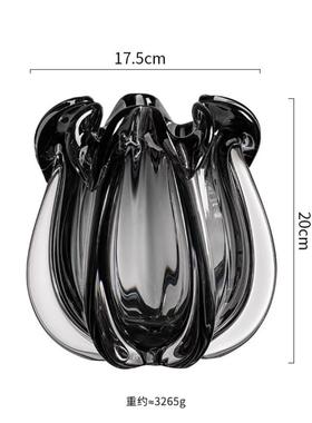 水养玻璃花瓶摆件客厅插花干花ins北欧现代简约轻奢透明风格餐桌