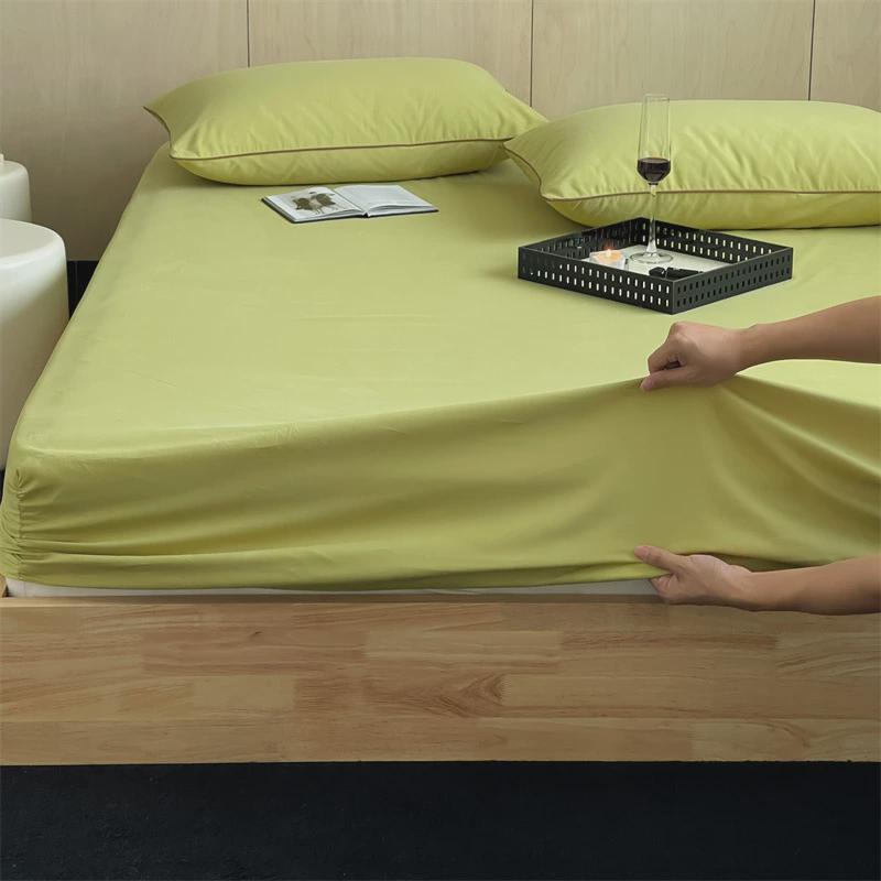 品100s全棉磨毛单加厚床笠床单100s长绒棉碳素磨毛纯色床护垫 - 图0