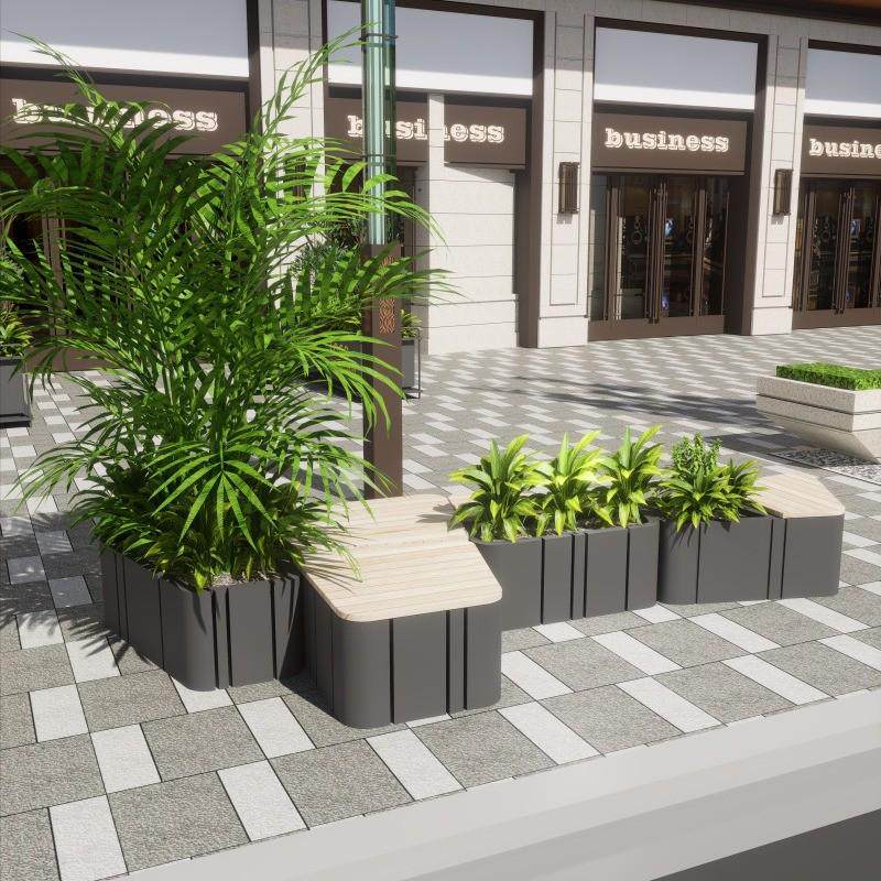 不锈钢花箱休闲椅户外花盆座椅组合广场等候凉亭创意花箱异形坐凳,淘宝优惠券,粉丝福利购,淘宝优惠卷