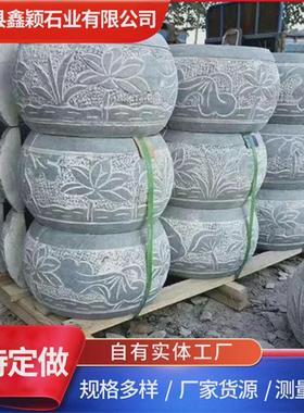 柱墩空实心柱顶石底座摆件实心空心雕花石柱墩仿古石墩子柱顶石