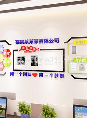 办公室团队风采企业文化公司业绩公告栏亚克力3d立体墙贴励志标语