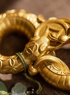 朱炳仁铜 富贵无极手把件招财蛇生肖随手盘玩高档玄学礼物