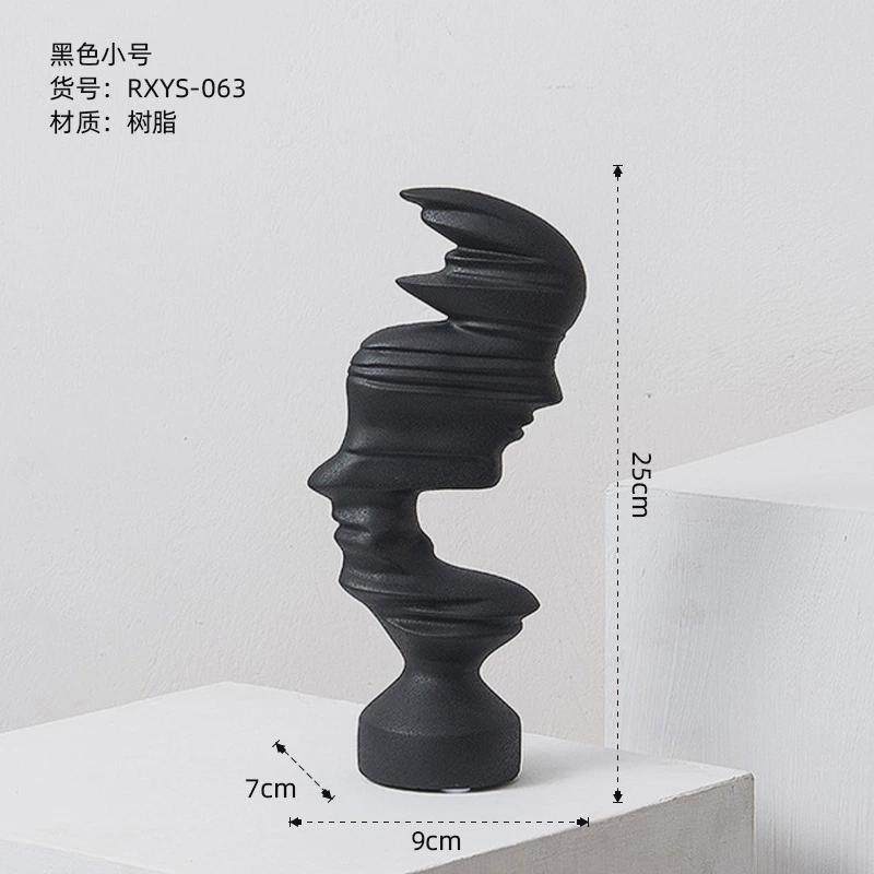 新中式轻奢抽象艺术感人脸树脂雕像摆件酒柜客厅家居电视柜装饰品,淘宝优惠券,粉丝福利购,淘宝优惠卷