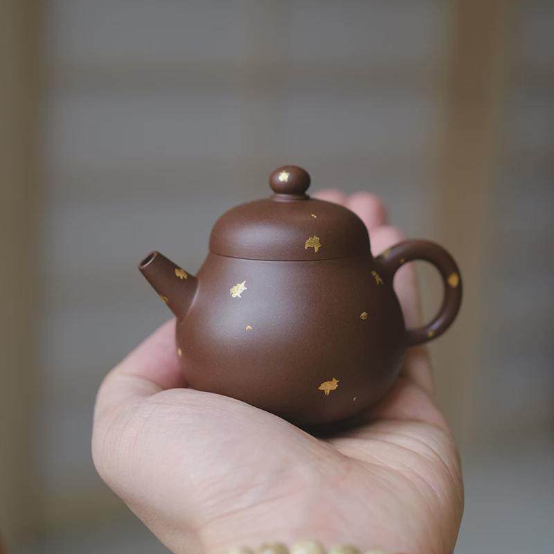 小谦山房洒金明珠紫砂壶宜兴中式手工原矿老紫泥泡茶单壶茶具用,淘宝优惠券,粉丝福利购,淘宝优惠卷