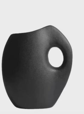 创意中古陶瓷花瓶干花插花现代装饰摆件异型诧寂装饰摆设ins摆件