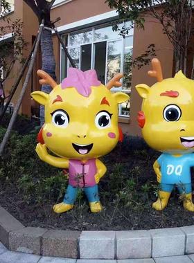 不锈钢卡通人物彩漆工艺大型雕塑景观立体户外工艺装饰品摆件