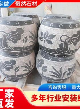 热销嘉祥厂家石雕柱墩仿古鼓底座青石墩石墩子空心石础柱顶石装饰
