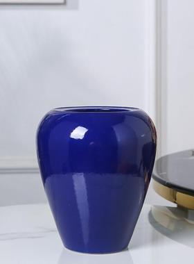 现代新中式陶瓷罐办公室插花摆件客房玄关电视柜创意书桌软装饰品